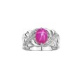 thumbnail image 1 of RYLOS Bagues pour Femmes Bague en Or Blanc 14K Classique Pierre Précieuse Ovale 9x7 mm et Diamants Étoile de Juillet Rubis Bijoux Taille 6, 1 of 7