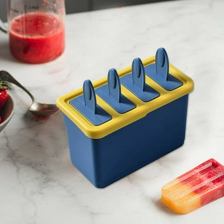 

2023 Summer Savings! WJSXC Outdoor Essentials Clearance Popsicles Molds 4 Cavity Ice Popsicles Molds for Party Yogurt Juice Smoothies Sticks Homemade Popsicle Maker Blue