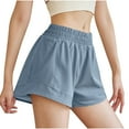 thumbnail image 2 of TNDBKQWR Shorts de Randonnée Shorts pour Femmes Shorts pour Femmes Taille Haute à Cordon Shorts pour Femmes Été Shorts pour Femmes Liquidation(Bleu Clair,P), 2 of 9