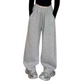 thumbnail image 2 of UACY Boys Girls Baggy Sweatpants Wide Leg Barrel Elastic Waist Drawstring Casual Loose Joggers Track Pant (Grey, 9-10 Years), 2 of 6