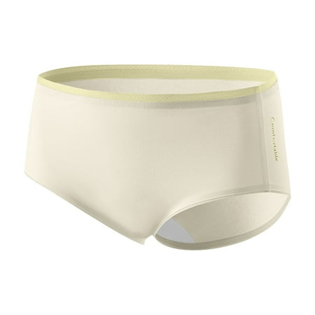 Womens Underwear Packs Women s Lace Underwear Mid-Waisted Ice Silk Full Cover Underwear Soft Satin High Waisted Panties Lightweight Breathable Underpant Briefs Womens Period Underwear Green M