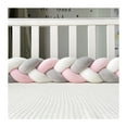 thumbnail image 4 of 3M Protector de cama trenzado blanco gris rosa color parachoques de cama para bebé, 4 of 4