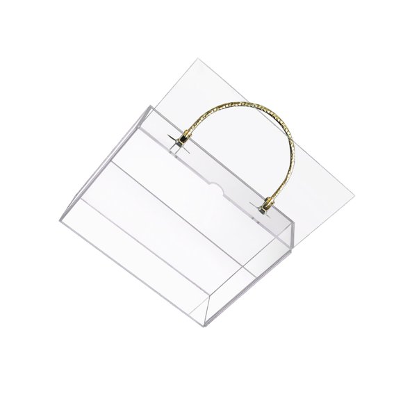 tamizeot Exquisite Handle Portable Flower Gift Box With Handles Acrylic Floral Boxes Elegant Presentation Bridal Showers