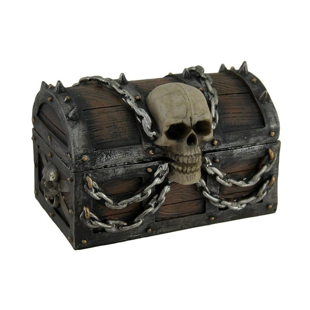 5" Wide Pirate's Booty Treasure Chest Trinket Storage Jewelry Box With