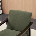 thumbnail image 2 of PAPROOS Accent Chair, Mid-Century Modern Arm Chair, Upholstered Chair Reading Chair Lounge Chair with Wood Frame for Living Room Bedroom Sunroom, Green, 2 of 11