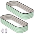 thumbnail image 1 of Raised Garden Bed Kit – 2-Pack Galvanized Rectangle Planter Boxes – 4x2x1 FT – Anti-Rust, Rounded Corners & Open Bottom – Includes Gloves & Rubber Edge – Vegetables, Flowers & Herbs, 1 of 9