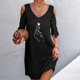 thumbnail image 2 of Moda mujer Casual Sexy cuello en V estampado verano encaje manga corta Mini vestido Pompotops ghjkhdj9538, 2 of 8