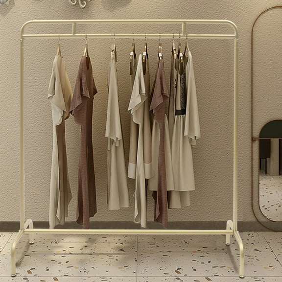 Miumaeov Gold Clothes Rack Freestanding Metal Heavy Duty Clothes Display Stand Hanging Rack for Living Room Clothing Store-H 53in