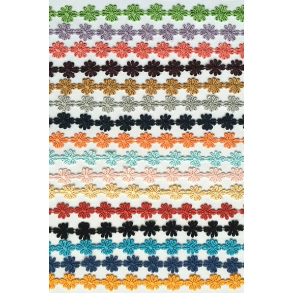 Lily 7/8" White or Ivory Cuttable Dainty Daisy Flower Venise Lace Trim by Yard