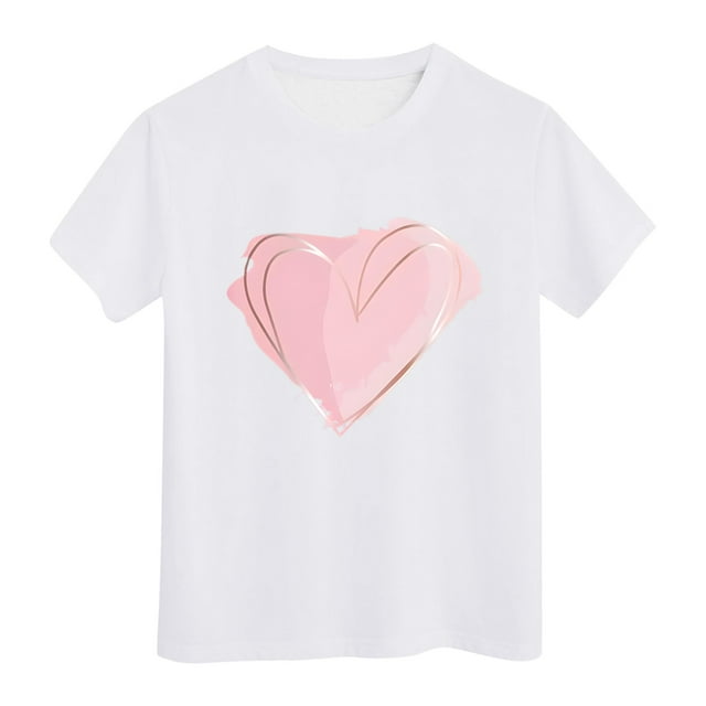 T-shirts à Manches Courtes pour Filles, Col Rond, Été, Confortables, Décontractés, Doux, Respirants, pour Jeunes de 3 à 13 Ans