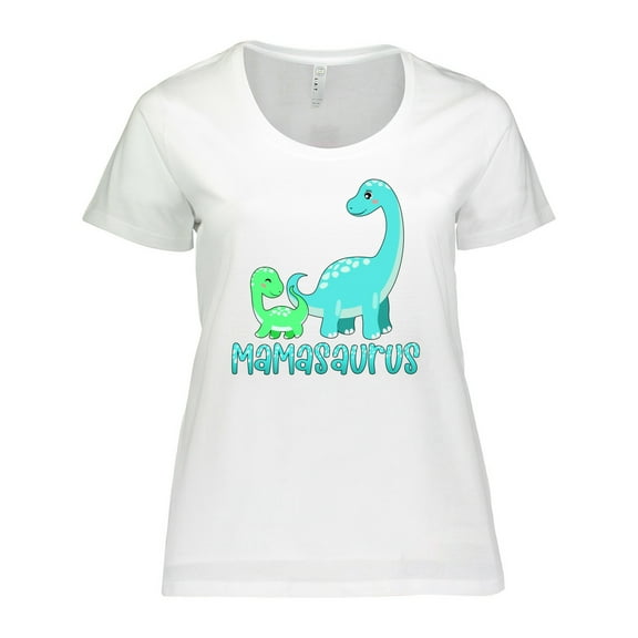 Inktastic Mamasaurus with Cute Brontosaurus Family Women's Plus Size T-Shirt