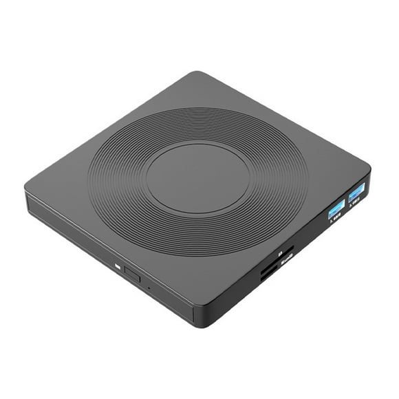 External DVD Drive USB 3.0 and Type-C 6-in-1 Portable Optical Drive for DVD CD VCD Burning and Reading with SD and TF Card Slots