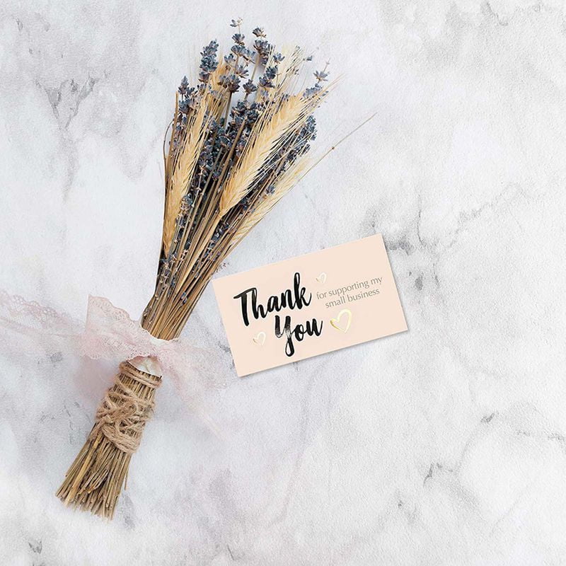 AkoaDa 50/100Pcs Thank You For Supporting My Small Business Cards (3.5x2 Inches), for Online, Retail Store, Handmade Goods, Customer Package AkoaDa 50/100Pcs Thank You For Supporting My Small Business Cards (3.5x2 Inches), for Online, Retail Store, Handmade Goods, Customer Package