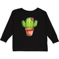 thumbnail image 3 of Inktastic Cute Cactus with Flower Hairpiece Boys or Girls Long Sleeve Toddler T-Shirt, 3 of 5