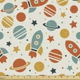 thumbnail image 1 of Space Upholstery Fabric by the Yard, Doodle Colorful Universe Design with Planets Stars and Rockets with Grunge Effect, Decorative Fabric for DIY and Home Accents, 10 Yards, Multicolor by Ambesonne, 1 of 4