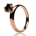 thumbnail image 2 of Rose Gold Solitaire Ring - Black Diamond Ring - Solitaire Wedding Ring - Titanium Ring, 6, 2 of 3