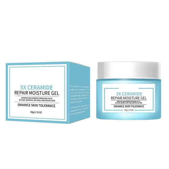 5X Ceramides Repair Moisture Gel, Hydrating Skin Barrier Repair Face Moisturizer for All Skin Types with Hyaluronic Acid & Centella, Daily Moisturizer, Non-Comedogenic