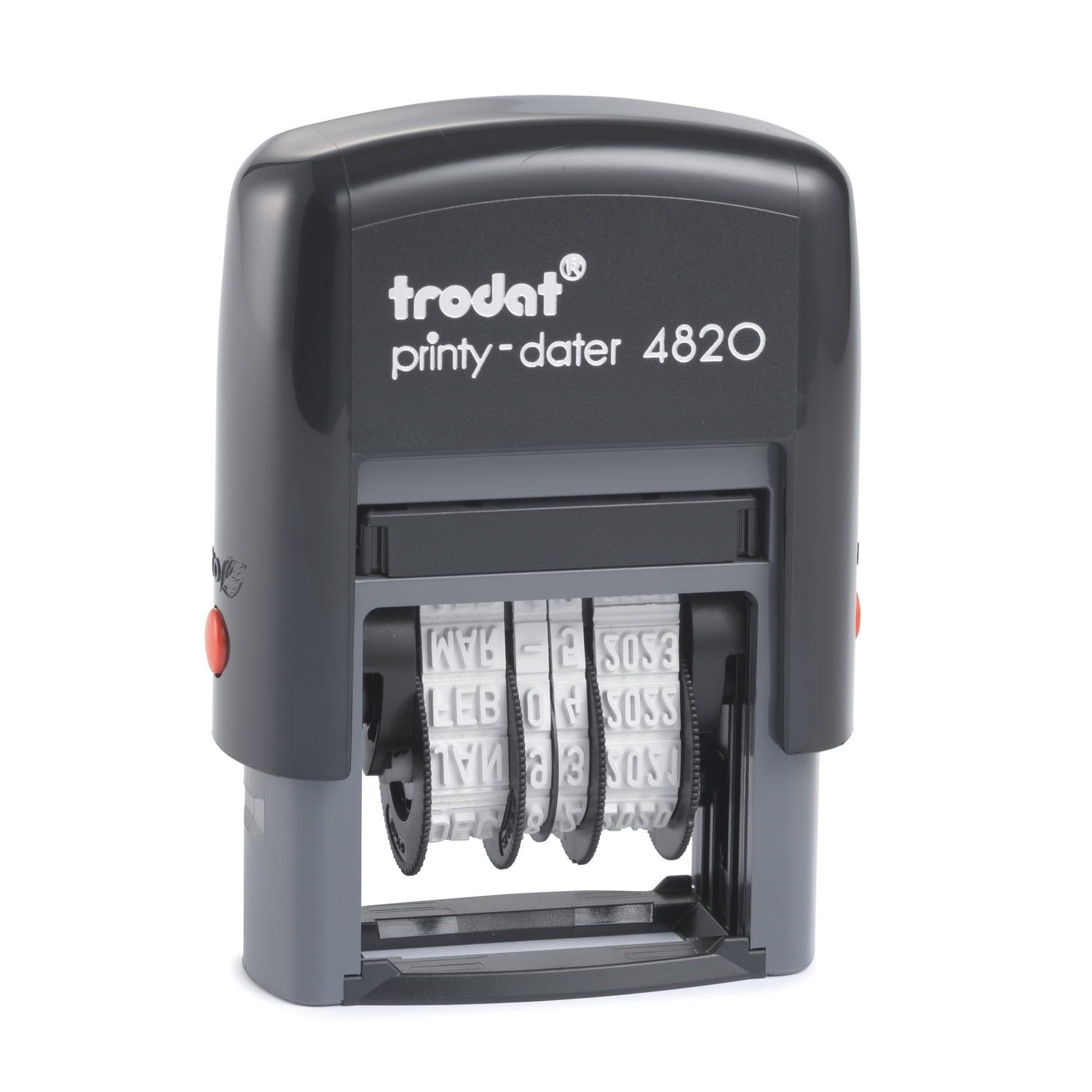 Trodat Printy 4820 Self-Inking Date Stamp: US Date Format, Black Ink - 3/8” x 1-1/4”