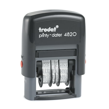 UPC: 0092399738527 | Trodat Printy 4820 Self-Inking Date Stamp: US Date Format  Black Ink – 3/8” x 1-1/4”