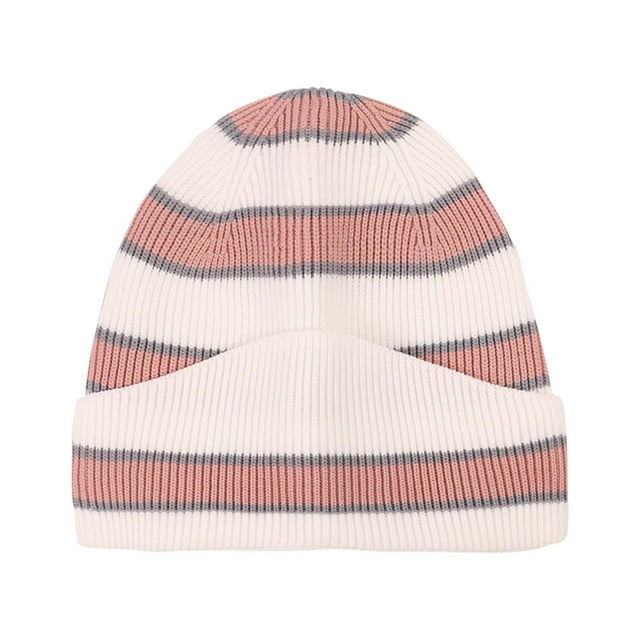 HAiming Chapeau Tricoté pour Femmes et Hommes à Rayures Color Block Chaud d'Hiver Doux Confortable Tendance pour Temps Froid