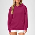 thumbnail image 4 of hxobax Women's Casual Hoodies Fashion Knit Cotton Hooded Sweatshirt Texture Long Sleeve Pullover Top, 4 of 8