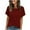 Red, variant on ZQUUVOU Women's New Solid Color Round Neck Strip Knitted Short Sleeve Top Olive Green