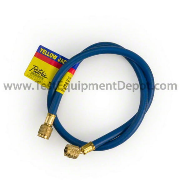 Yellow Jacket 21236 36", Blue, Hav Standard Fitting, Plus II 1/4" Charging Hose Hose