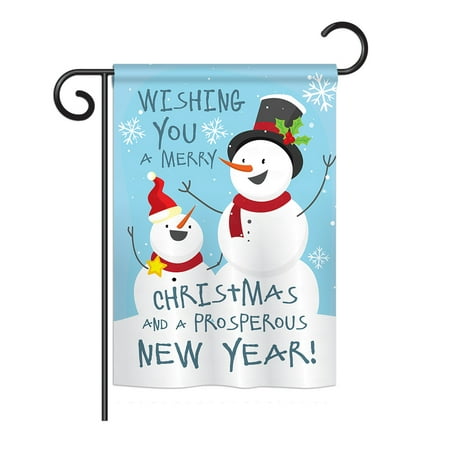 Winter Christmas Decor - Breeze Decor - Snowman Wishing You Winter - Seasonal Christmas Impressions Decorative Vertical Garden Flag 13