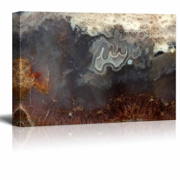 wall26 - Canvas Wall Art - Abstract Agate Slice Pattern - Giclee Print Gallery Wrap Modern Home Art Ready to Hang - 24" x 36"