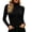 Black, variant on Women's Mock Turtleneck Long Sleeve Fitted Top, Basic Slim Fit Layering Blouse ,Women's S-XXL