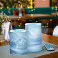 thumbnail image 6 of 2 PCS Flameless Candles with Remote Timer LED Battery Operated Flickering Candle Light for Wedding Table Home Decoration Gifts Snow-covered Scene, 6 of 7