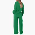thumbnail image 6 of Womens 2 Piece Fall Outfits Long Sleeve Button Down Shirt and Wide Leg Pant Sets Loose Casual Streetwear (L, Green), 6 of 6