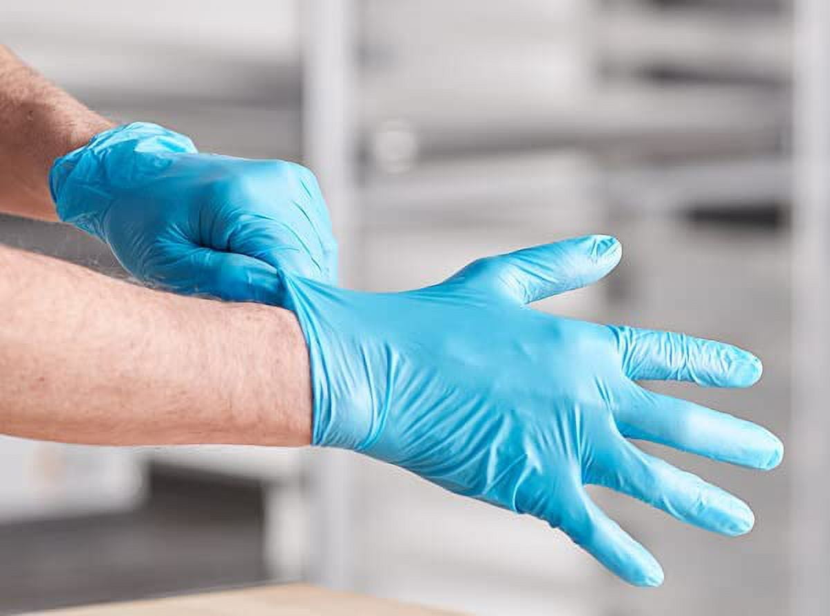 Disposable Vinyl Gloves Powder Free, Blue, Non-Medical Use (Case of 1000) - Large