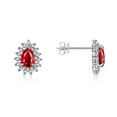 thumbnail image 4 of RYLOS Women's 14K White Gold Birthstone Set: Ring, Earring & Pendant Necklace. Gemstone & Diamonds, 6X4MM Ruby July Birthstone. Perfectly Matching Gold Jewelry, Size 9, 4 of 6