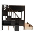thumbnail image 2 of Harper & Bright Designs Twin Over Full Bunk Beds with Staircase and Drawers, Wooden Bunk Bed Frame with Storage Shelf for Bedroom, Espresso, 2 of 13