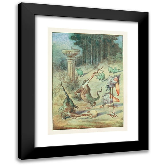 Sir John Tenniel 11x14 Black Modern Framed Museum Art Print Titled - ‘Twas Brillig, and the Slithy Toves’ (1911)