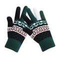 thumbnail image 2 of Women Men Warm Stretch Knitted Gloves Mittens Winter Keep Warm Splicing Print Knitting Golves Outdoor Riding Driving Mittens With Plush, 2 of 5