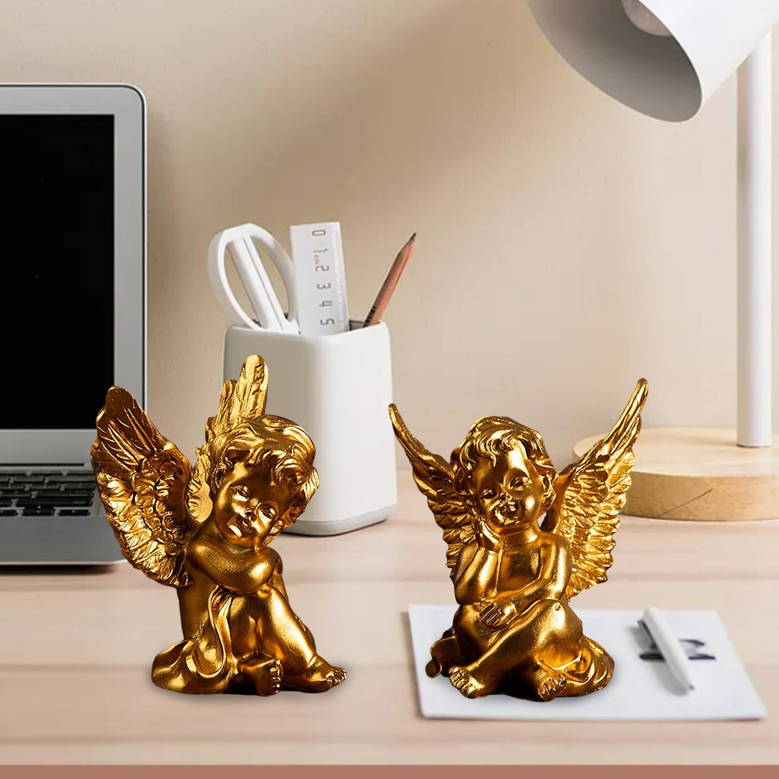 Axioma 4 Pcs Cherubs Angels Statue Resin Decor for Desktop Garden Living Room
