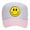 White/Light Pink, variant on Happy Face Yellow Smile Face Unisex Embroidered Foam Front Mesh Back Trucker Hat, White/Light Pink
