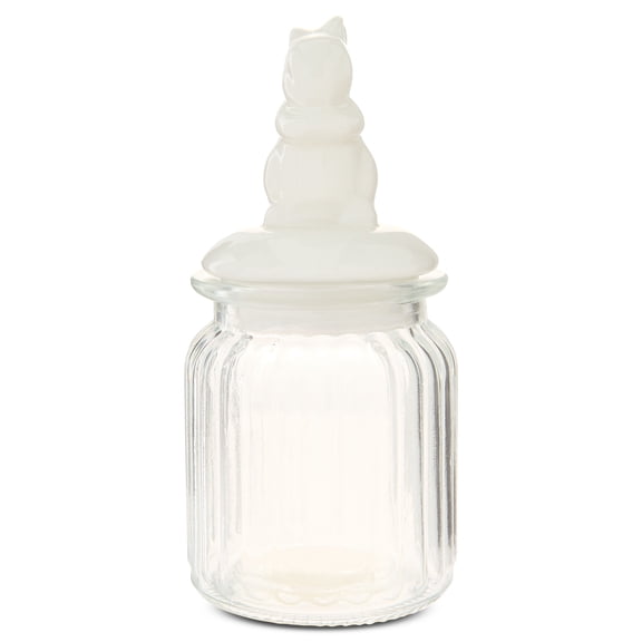 Glass Jar Decoration with Ceramic Bunny Lid, White, 6.5", Easter by Way To Celebrate