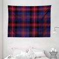 thumbnail image 1 of Checkered Tapestry, Vibrant Colored Old Fashion Pattern Folkloric British Culture Inspired, Wall Hanging for Bedroom Living Room Dorm Decor, 80W X 60L Inches, Royal Blue Red Black, by Ambesonne, 1 of 2