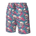 thumbnail image 4 of Fuzoiu happy Skull rose Print Men's Beach Shorts,Men's Swim Trunks,Quick Dry Board Shorts with Pockets,Men's Bathing Suits for Surfing, Running, and Casual Wear-XX-Large, 4 of 6