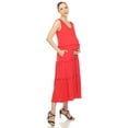 thumbnail image 2 of White Mark Women's Maternity Scoop Neck Tiered Midi Dress, 2 of 2