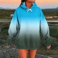 thumbnail image 2 of SwiftWear Women's Longline Gradient Hoodie with Front Pocket - Oversized Comfort Fit Pullover, Soft Stretch Fabric for Casual Streetwear Sky Blue, 2 of 5
