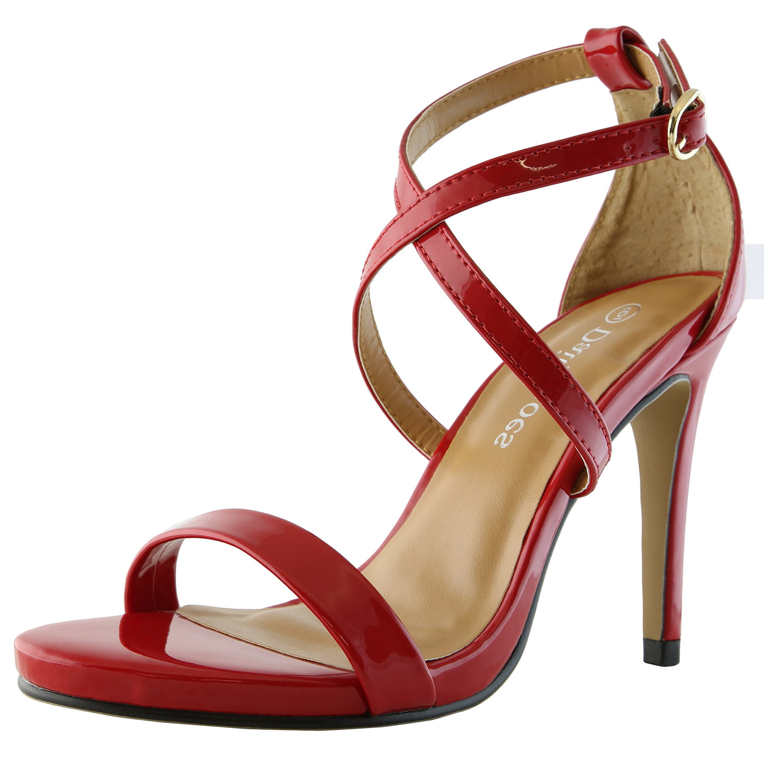 red dress sandals low heel
