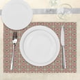 thumbnail image 3 of Ambesonne Ethnic Place Mats Set of 4, Framework Wide Petals, Standard Size, Maroon Pink Almond Green, 3 of 6