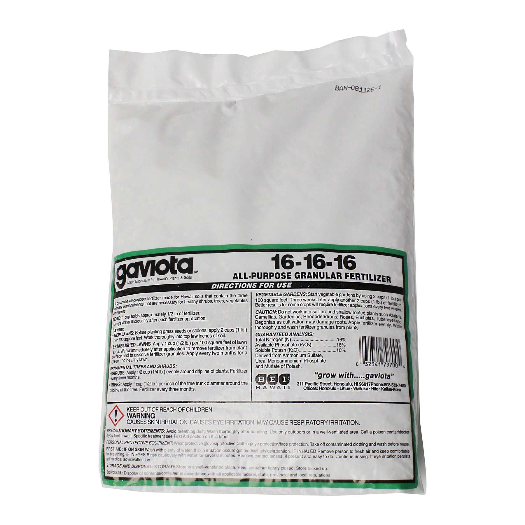 Gaviota 16-16-16 All Purpose Fertilizer, 5 lbs