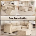 thumbnail image 2 of Vcatnet 98" Modular Sectional Sofa Couch Corduroy L Shaped Oversized Modern Minimalist Cloud Couch with Deep Seat and Ottoman for Living Room, 4 Seat, Beige, 2 of 9