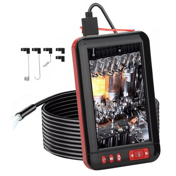 GUYUTING 1080P HD Waterproof Industrial Endoscope 4.3 LCD Screen 8mm 2M Flexible Cable Borescope Inspection Tool