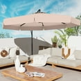 thumbnail image 4 of Gymax 10FT Offset Hanging Umbrella Patio Cantilever Umbrella w/ Easy Tilt Adjustment Beige, 4 of 10